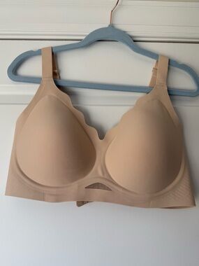Wireless Nylon-Spandex Bra, Beige Neutral Tone, Gel-feel Cups, 40C